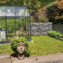 Serre Allium Venus 7,3m² en aluminium laqué gris et verre trempé 3mm + embase incluse - Natura Lams