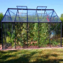 Serre Carvi Merkur 8,10m² en aluminium laqué gris et verre trempé 3mm + embase incluse - Natura Lams