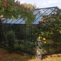 Serre Laurus Uranus 11,45m² en aluminium laqué gris et verre trempé 3mm + embase incluse - Natura Lams