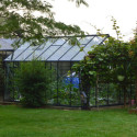 Serre Laurus Uranus 11,45m² en aluminium laqué gris et verre trempé 3mm + embase incluse - Natura Lams