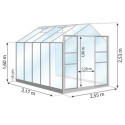 Serre Laurus Uranus 8,25m² en aluminium laqué vert et verre trempé 3mm + embase incluse - Natura Lams