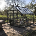 Serre Laurus Uranus 8,25m² en aluminium laqué vert et verre trempé 3mm + embase incluse - Natura Lams