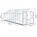 Serre Laurus Uranus 14,65m² en aluminium naturel et verre trempé 3mm + embase incluse - Natura Lams