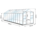 Serre Laurus Uranus 14,65m² en aluminium laqué gris et verre trempé 3mm + embase incluse - Natura Lams