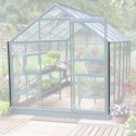 Serre Laurus Uranus 14,65m² en aluminium laqué gris et verre trempé 3mm + embase incluse - Natura Lams