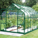 Serre Aloé Diana 9,70m² en aluminium laqué vert et verre trempé 3mm + embase incluse - Natura Lams