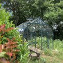 Serre Aloé Diana 9,70m² en aluminium laqué vert et verre trempé 3mm + embase incluse - Natura Lams