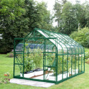Serre Aloé Diana 11,30m² en aluminium laqué vert et verre trempé 3mm + embase incluse - Natura Lams