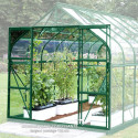 Serre Aloé Diana 11,30m² en aluminium laqué vert et verre trempé 3mm + embase incluse - Natura Lams