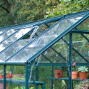 Serre Aloé Diana 11,30m² en aluminium laqué vert et verre trempé 3mm + embase incluse - Natura Lams