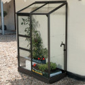Serre Melissa Ida 0,9m² en aluminium laqué gris et verre trempé 3mm + embase incluse – Natura Lams