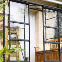 Serre Melissa Ida 3,30m² en aluminium laqué gris et verre trempé 3mm + embase incluse – Natura Lams