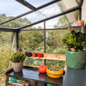 Serre Melissa Ida 3,30m² en aluminium laqué gris et verre trempé 3mm + embase incluse – Natura Lams
