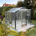 Serre de jardin ESSENTIA 7,3m² en aluminium naturel et verre trempé 4mm + embase incluse - Lams