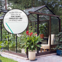 Serre de jardin ESSENTIA 7,3m² en aluminium laqué et verre trempé 4mm + embase incluse - Lams