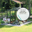 Serre de jardin ESSENTIA 8,97m² en aluminium laqué et verre trempé 4mm + embase incluse - Lams