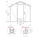 Serre de jardin ESSENTIA 8,97m² en aluminium laqué et verre trempé 4mm + embase incluse - Lams