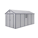 Abri de jardin en résine gris 11m² + kit de fondation - JOBU