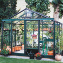 Serre de jardin ESSENTIA 11,75m² en aluminium laqué et verre trempé 4mm + embase incluse - Lams