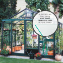 Serre de jardin ESSENTIA 11,75m² en aluminium laqué et verre trempé 4mm + embase incluse - Lams