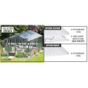 Serre de jardin ESSENTIA 11,75m² en aluminium laqué et verre trempé 4mm + embase incluse - Lams