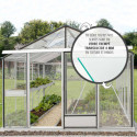 Serre de jardin ESSENTIA 14,10m² en aluminium naturel et verre trempé 4mm + embase incluse - Lams