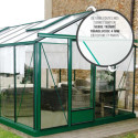 Serre de jardin ESSENTIA 16,40m² en aluminium laqué et verre trempé 4mm + embase incluse - Lams