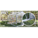 Serre de jardin ESSENTIA 16,40m² en aluminium laqué et verre trempé 4mm + embase incluse - Lams