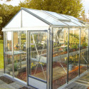Serre de jardin LUXIA 7,3m² en aluminium naturel et verre trempé 4mm + embase incluse - Lams
