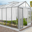 Serre de jardin LUXIA 12,50m² en aluminium naturel et verre trempé 4mm + embase incluse - Lams