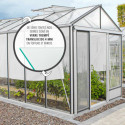 Serre de jardin LUXIA 12,50m² en aluminium naturel et verre trempé 4mm + embase incluse - Lams