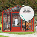 Serre de jardin SUPRA 12m² en aluminium laqué et verre trempé 4mm + embase incluse - Lams