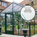 Serre de jardin SUPRA 19m² en aluminium laqué et verre trempé 4mm + embase incluse - Lams