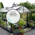 Serre de jardin SUPRA 17,40m² en aluminium laqué et verre trempé 4mm + embase incluse - Lams