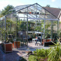 Serre de jardin SUPRA 25,80m² en aluminium naturel et verre trempé 4mm + embase incluse - Lams