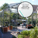 Serre de jardin SUPRA 25,80m² en aluminium naturel et verre trempé 4mm + embase incluse - Lams