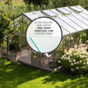 Serre de jardin SUPRA 24,40m² en aluminium naturel et verre trempé 4mm + embase incluse - Lams