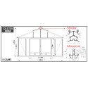 Serre de jardin SUPRA 24,40m² en aluminium naturel et verre trempé 4mm + embase incluse - Lams