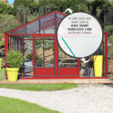 Serre de jardin SUPRA 24,40m² en aluminium laqué et verre trempé 4mm + embase incluse - Lams