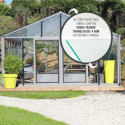 Serre de jardin SUPRA 38,20m² en aluminium naturel et verre trempé 4mm + embase incluse - Lams