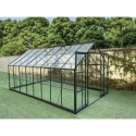 Serre de jardin 14,52m² en aluminium anthracite et verre trempé 4mm - Green Protect