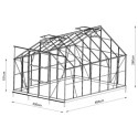 Serre de jardin 14,52m² en aluminium anthracite et verre trempé 4mm - Green Protect