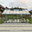 Serre de jardin 14,52m² en aluminium anthracite et verre trempé 4mm - Green Protect