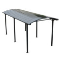 Carport camping car anthracite en aluminium 3,60x7,66m et polycarbonate 6mm X-METAL