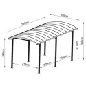 Carport camping car anthracite en aluminium 3,60x7,66m et polycarbonate 6mm X-METAL