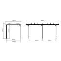 Carport camping car anthracite en aluminium 3,60x7,66m et polycarbonate 6mm X-METAL
