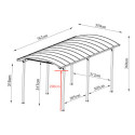 Carport camping car en aluminium blanc 3,59x7,62m et polycarbonate 6mm X-METAL