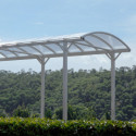 Carport camping car en aluminium blanc 3,59x7,62m et polycarbonate 6mm X-METAL