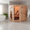 Sauna d'angle infrarouge LOUNGE 1 place panneaux carbone et céramique 2570W - Snö