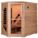 Sauna d'angle infrarouge LOUNGE 1 place panneaux carbone et céramique 2570W - Snö